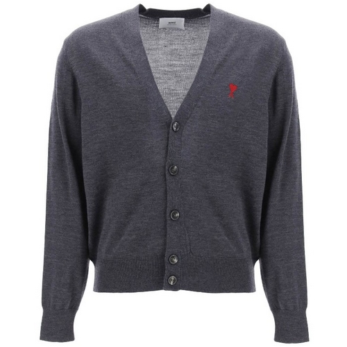 아미 로고 자수 가디건_HKC111 KN0025