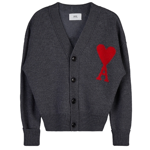 아미 빅 하트 로고 크롭 가디건_UKC002 018