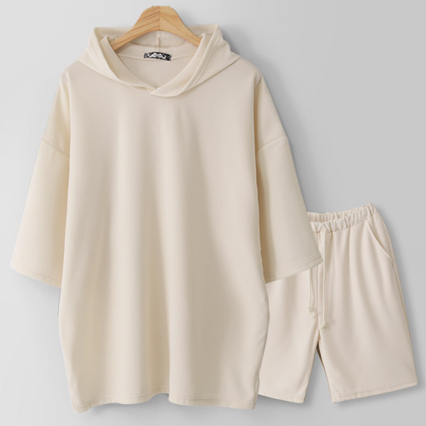 MNC 벤더 엠보 후드반팔티세트 MDSE460LW