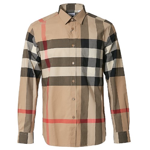 버버리 체크 스트레치 코튼 포플린 셔츠_8010213