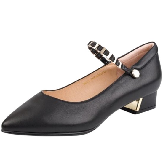 르느와르 투웨이 체인장식 블럭힐 플레인 펌프스 RENPUC6101G1