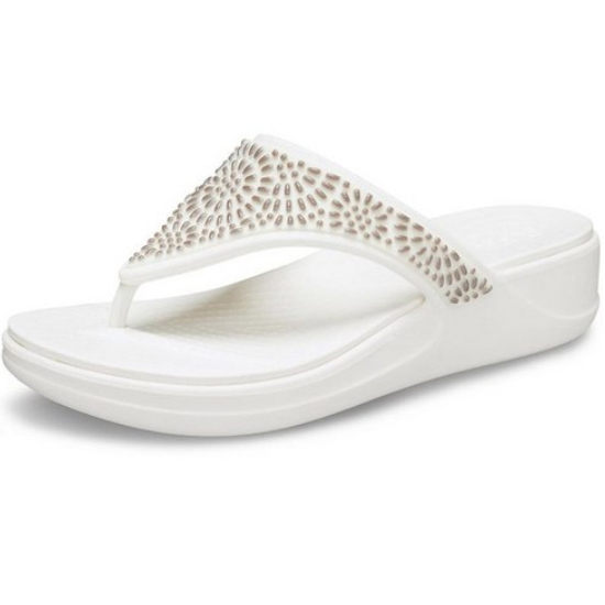 크록스 몬테레이 디아만테 웨지 플립 206343-174