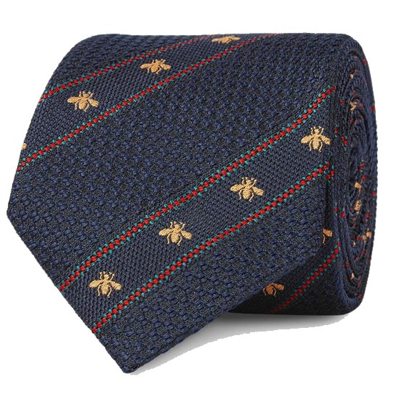 구찌 꿀벌 웹 실크 넥타이 451528 4E002 4074