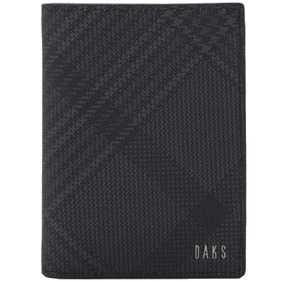 닥스 체크 가죽 슬림 중지갑_DBWA0F094BK