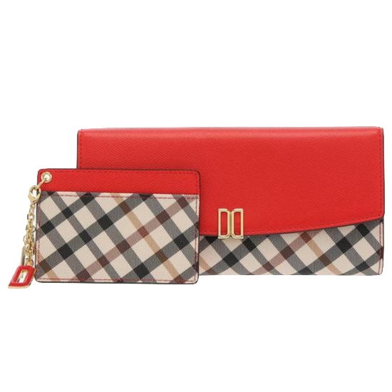 닥스 체크배색 DD로고 장지갑 DCWA2E401R2