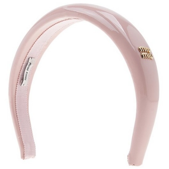 미우미우 페이턴트 가죽 헤어밴드 5IH025 069 F0E18