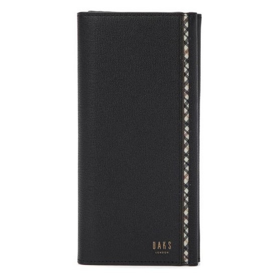 닥스 블랙 체크배색 소가죽 장지갑_DBWA2F441BK