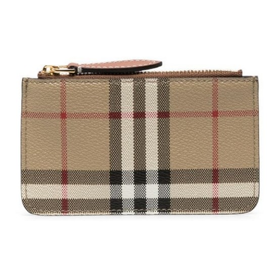 버버리 체크 페인 스트랩 코인 지갑 80704201