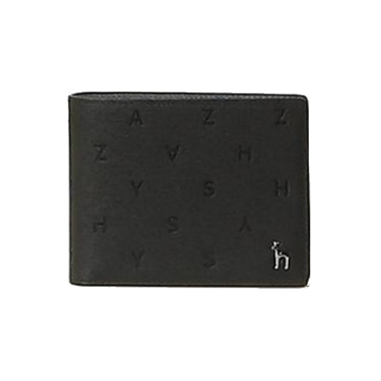 헤지스 로고패턴 소가죽 반지갑 HJWA3F562BK