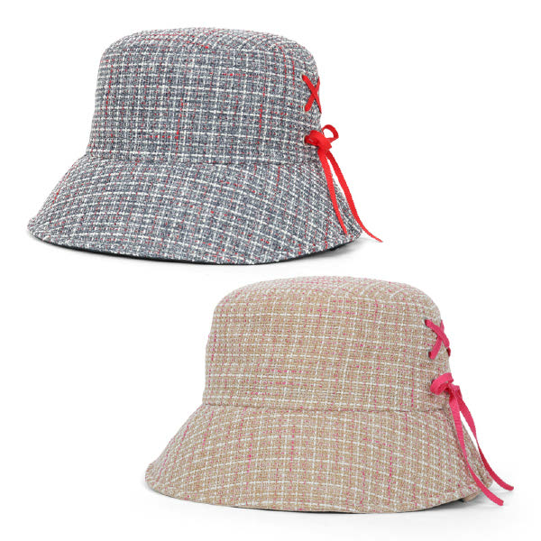 닥스 리본띠 장식 트위드 버킷햇 DK15WBK301
