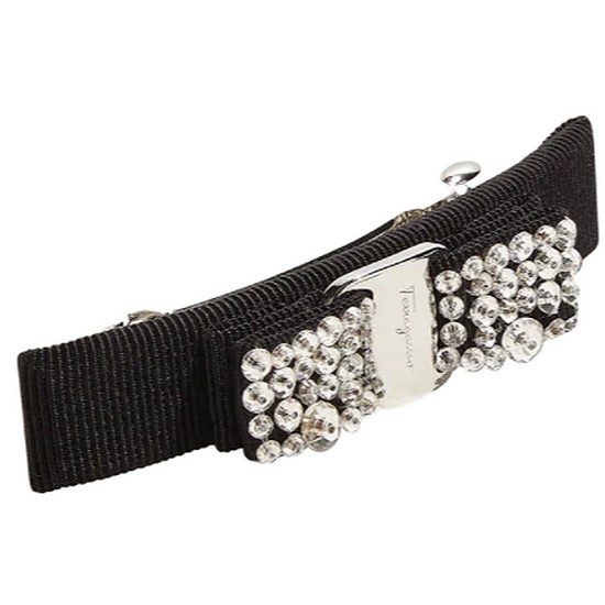 페라가모 크리스탈 바라 보우 헤어클립 347582 713035