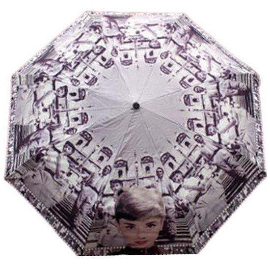 레인보우 로마의 휴일 3단 완전 자동 우산