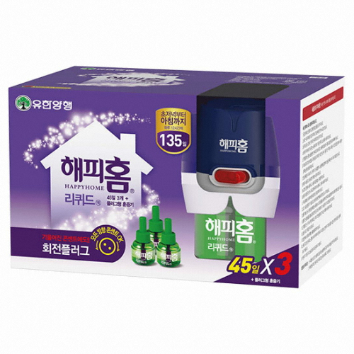 해피홈 리퀴드 플러그형 훈증기 + 리필 45일 x 3개