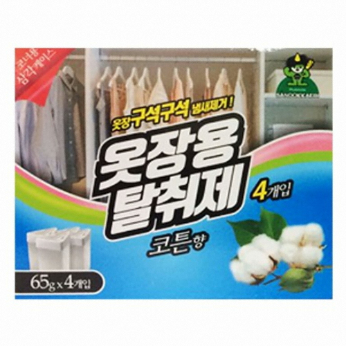 산도깨비 옷장용 탈취제 코튼향 65g 4개입