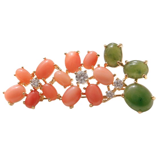 바이데이지  플라워 산호 브로치 BB0298