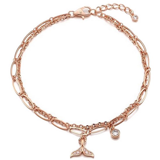 이랜드 로이드 14K 행운의 고래꼬리 팔찌 LWB19145G