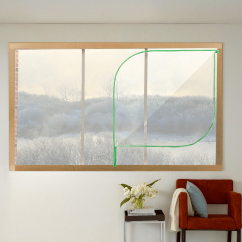 아이디인더스트리 알뜨리 EVA 방풍비닐 창문용 민트지퍼 투명