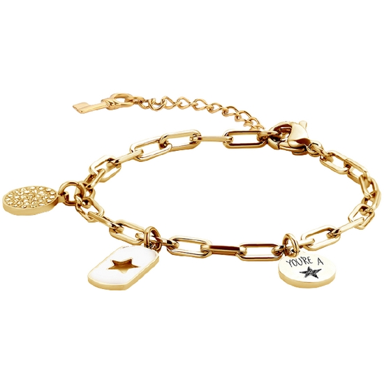 발란스3000  키모멘츠 스타 참 체인팔찌 골드