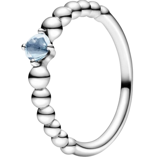 판도라  아쿠아 블루 3월 탄생석 반지 198867C01