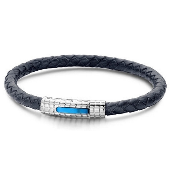 프랭크1967  폼페이 가죽팔찌 네이비 6mm 7FB 0007