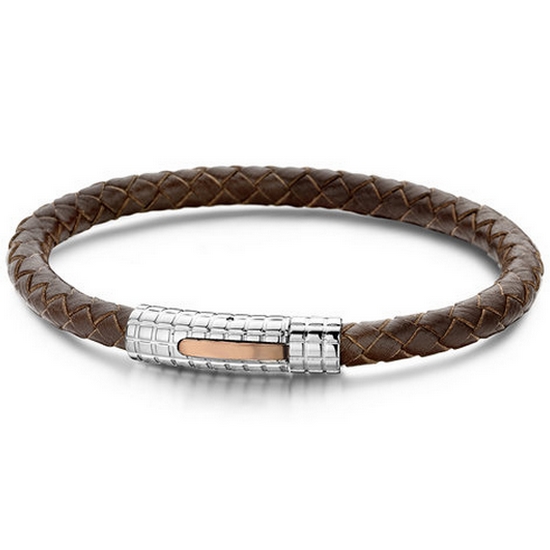 프랭크1967  폼페이 가죽팔찌 브라운 6mm 7FB 0006