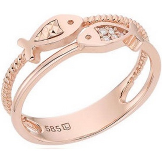 이랜드 로이드 18K 럭키피쉬 트윈 투라인 반지 LRS23006G