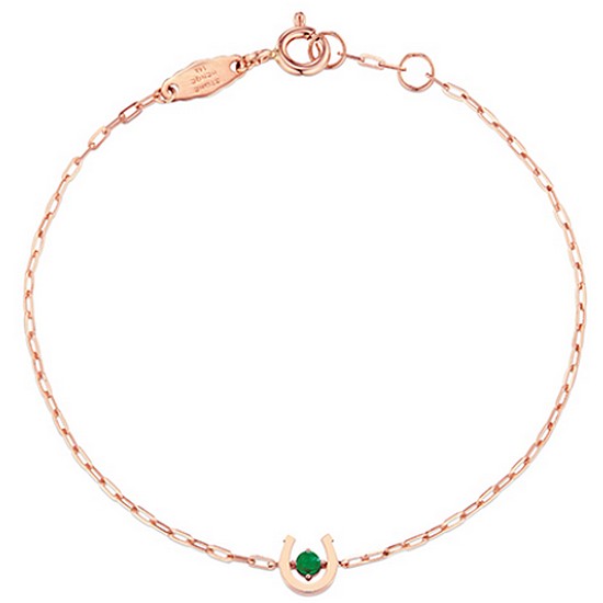 스톤헨지 럭키유 실루엣 14K 5월 탄생석 팔찌 P1524