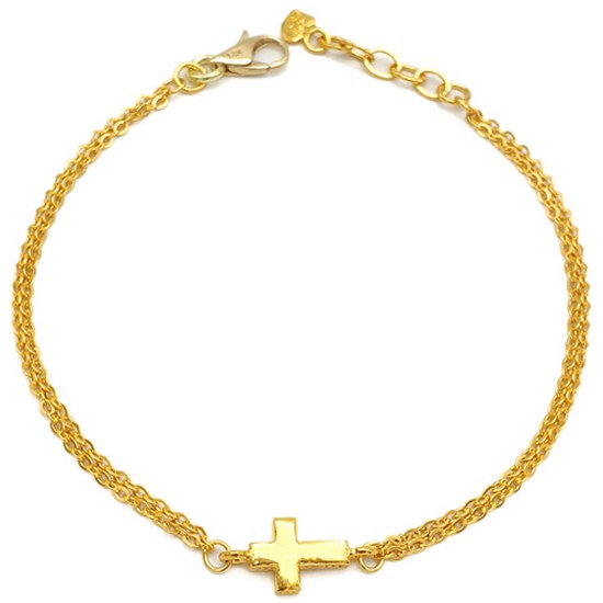 골드리카  미니십자가 팔찌 3.75g