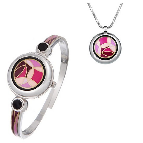 앙드레무슈 Palladium Plated 시계+Palladium Plated 목걸이 세트 881-04161 881-04169