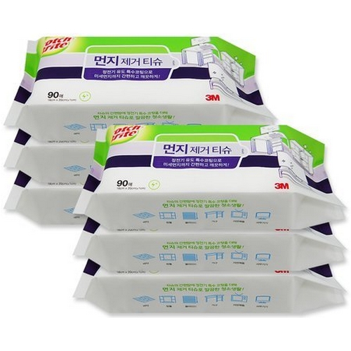 3M 스카치브라이트 먼지 제거 티슈 90매