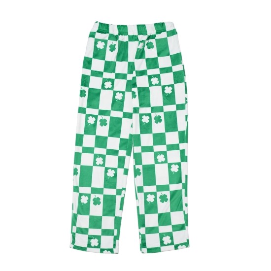 YES 여성 밍크스판 네잎클로버 체커보드 수면바지 YSWEZA53