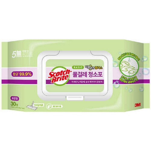 3M 스카치브라이트 베이직 물걸레 청소포 더블액션 플러스 표준형 30매