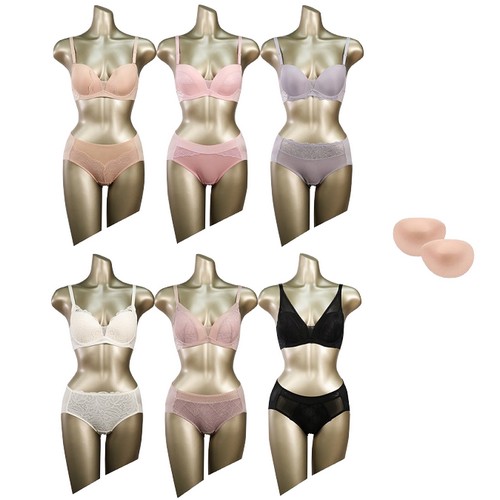 로즈버드 153 스킨 앤 누디 노와이어 브라팬티 13종