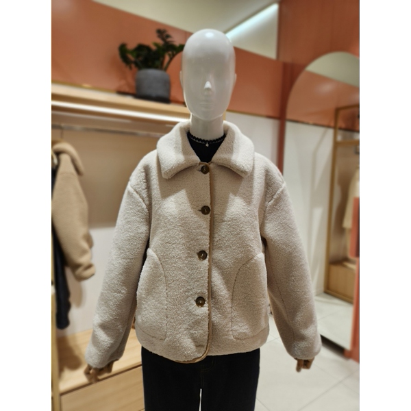 플라스틱아일랜드 시어링카라 뽀글이 무스탕 자켓 PQ1MJ131