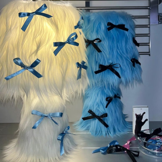 46month  furry lamp 단스탠드 퍼 조명