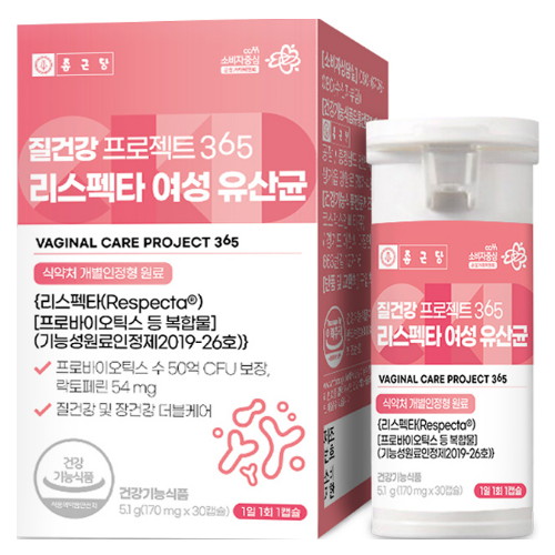 종근당건강 질건강 프로젝트 365 리스펙타 여성 유산균 30캡슐