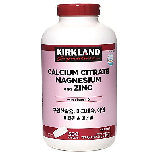 커클랜드 구연산 칼슘 마그네슘 아연 비타민 미네랄 500정