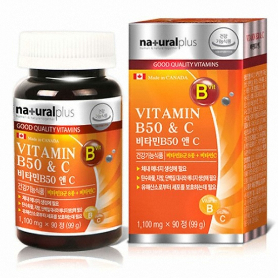 내츄럴플러스 비타민B50 앤 C 90정