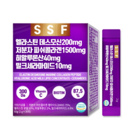 순수식품 엘라스틴 데스모신 저분자 피쉬콜라겐 히알루론산 밀크세라마이드 30포