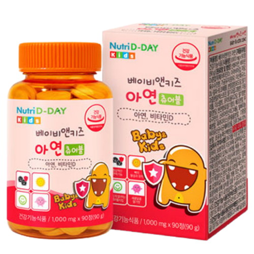 뉴트리디데이 베이비앤키즈 아연 츄어블 90정