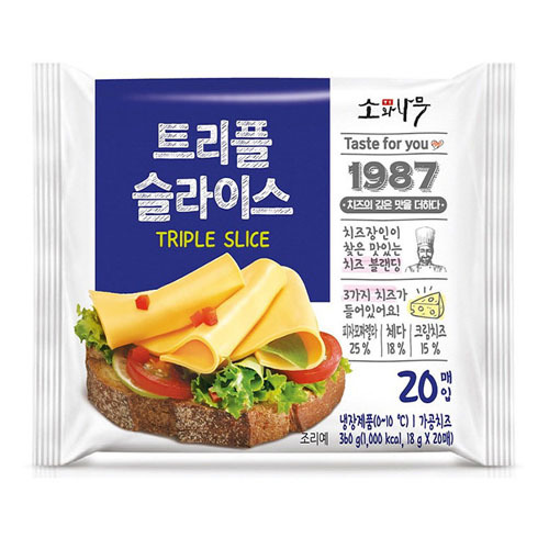 동원F&B 소와나무 트리플 슬라이스 치즈 20매입 360g