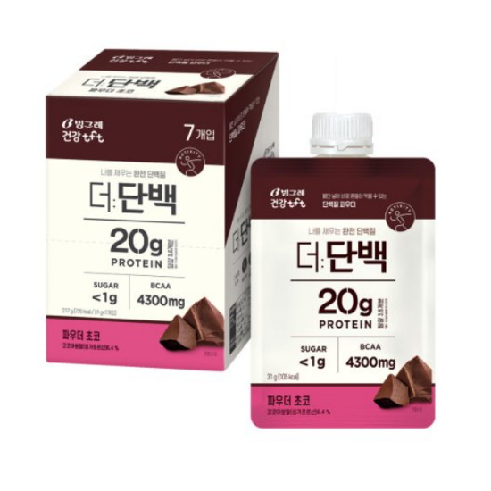 빙그레 더 단백 파우더 초코 31g 7포