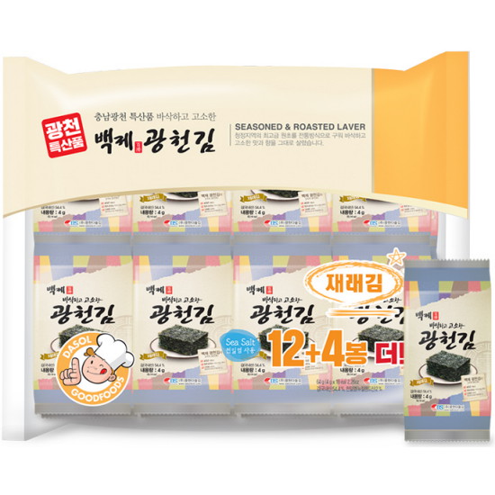 백제 광천김 재래 도시락김 4g [128개] - 에누리 가격비교