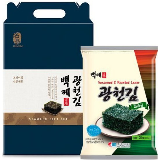 백제 광천김  파래 전장김 10봉 선물세트