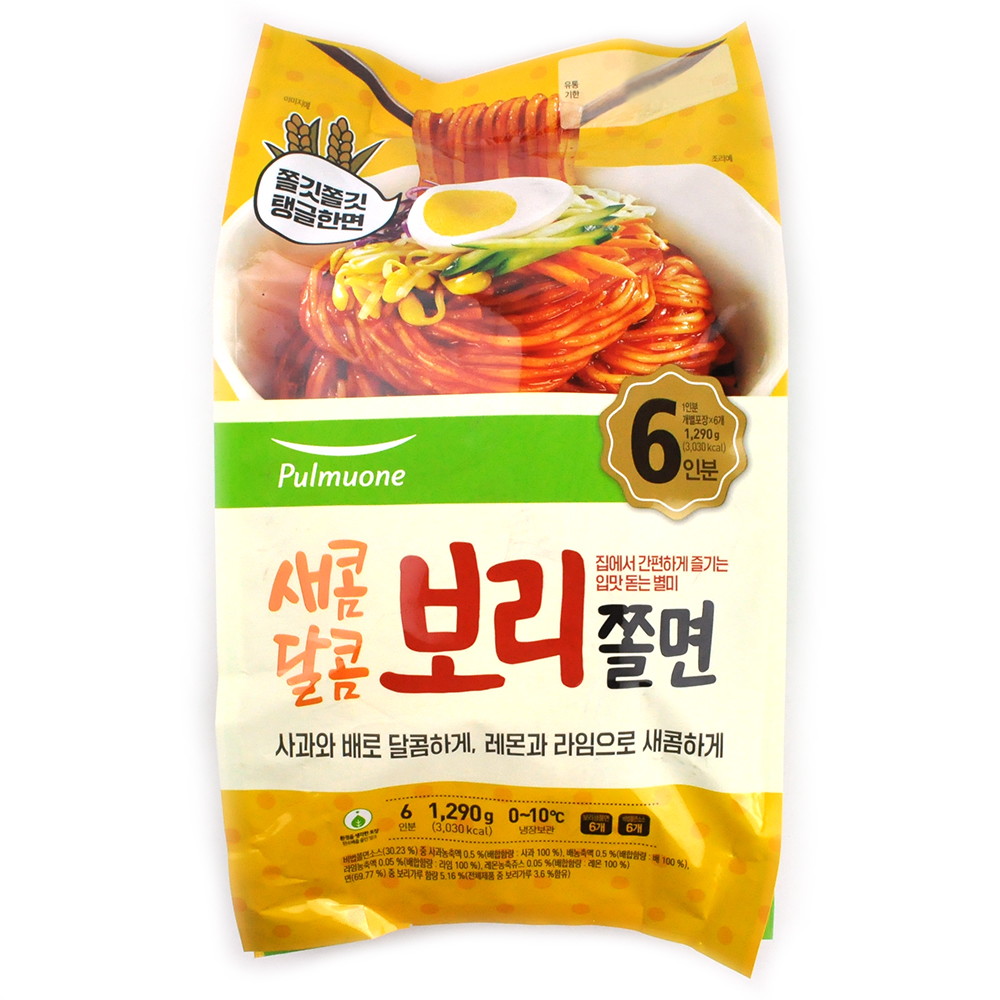 풀무원  새콤달콤 보리쫄면 6인분 1.29kg