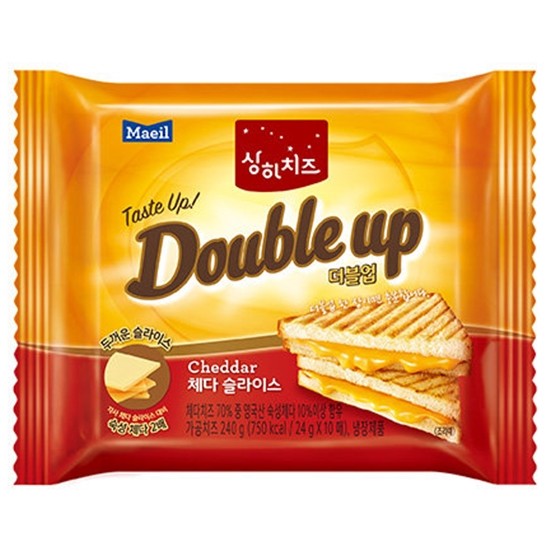 상하치즈  더블업 체다 슬라이스 10매입 240g