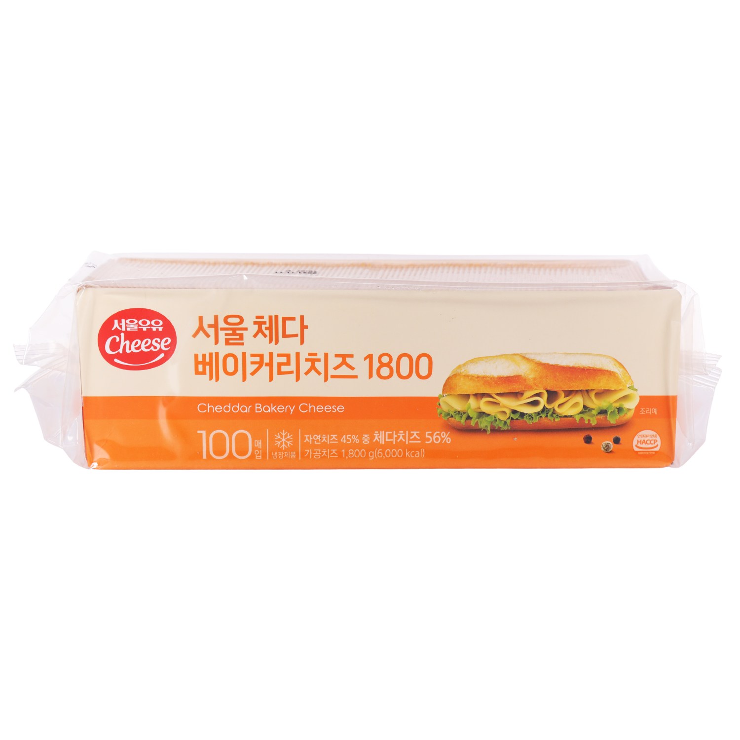 서울우유  체다 베이커리 치즈 1800 100매입 1.8kg