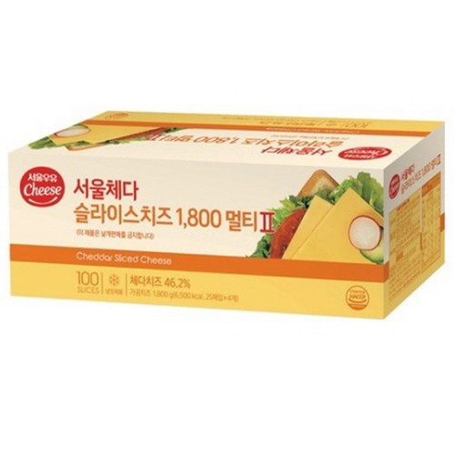 서울우유  체다 슬라이스 치즈 1800 멀티2 100매입 1.8kg