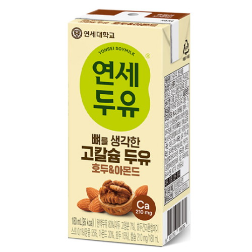 연세우유 뼈를 생각한 고칼슘 두유 호두&아몬드 180ml