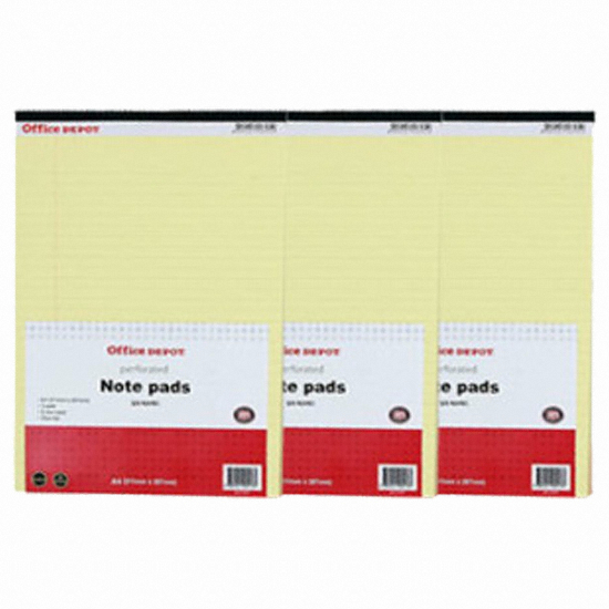 오피스디포  노트패드 A5 노랑 3개